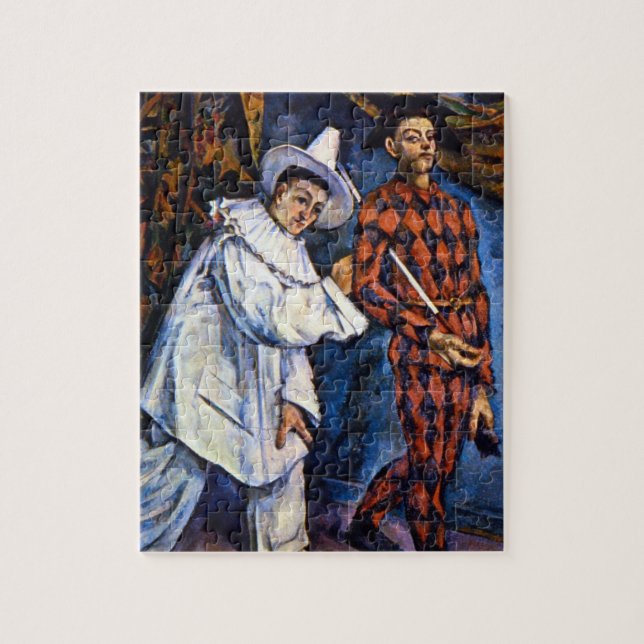 Pierrot and Harlequin, Mardi Gras by Paul Cezanne Jigsaw Puzzle (Vertical)