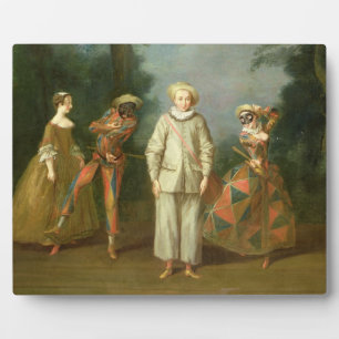 Pierrot and Harlequin Plaque