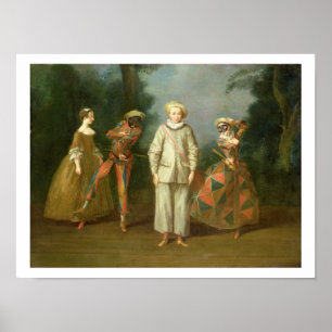 Pierrot and Harlequin Poster