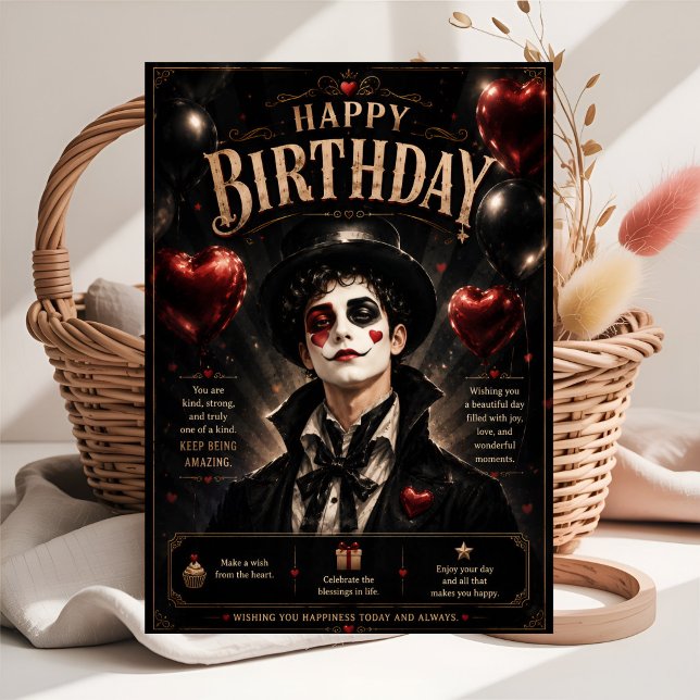 Pierrot black and white card (Creator Uploaded)