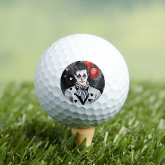 Pierrot black and white golf balls
