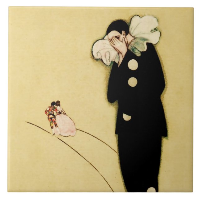 Pierrot’s Lost Love by Sophia Chiostri Tile (Front)