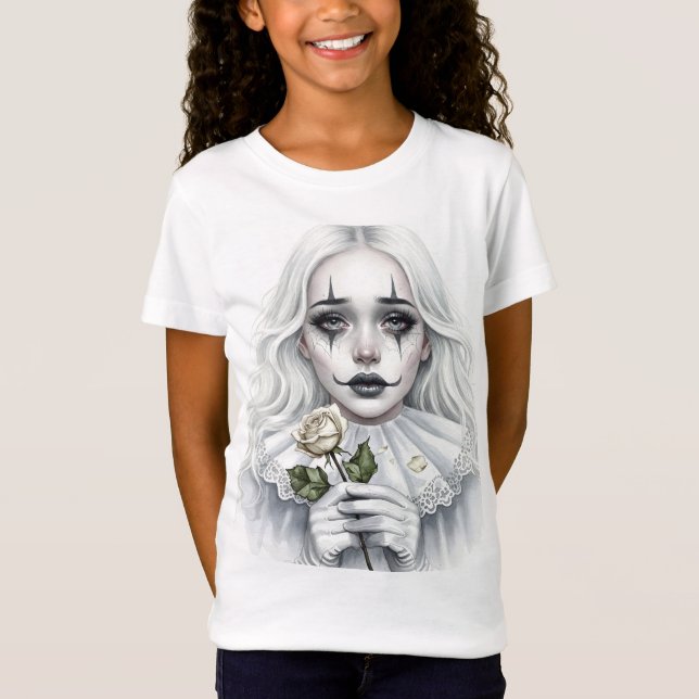  Pierrot with a White Rose  T-Shirt (Front)
