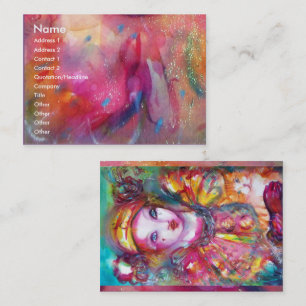 PIERROT WITH CAT / Venetian Carnival Mask Business Card