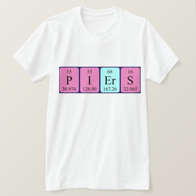 Piers periodic table name shirt (Design Front)