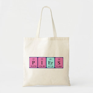 Piers periodic table name tote bag