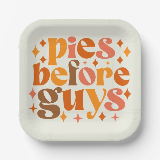 Pies Before Guys Paper Plate (Front)