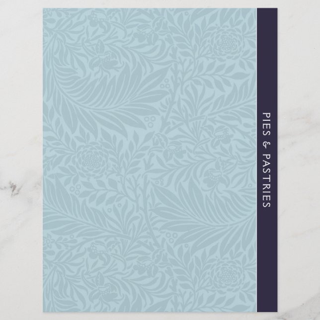 Pies | Recipe Divider | Vintage Blue Floral (Front)