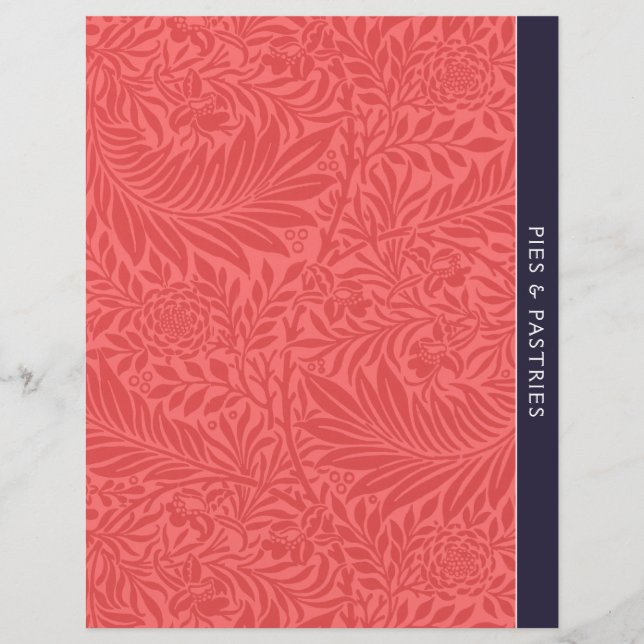 Pies | Recipe Divider | Vintage Red Floral (Front)