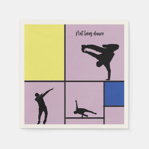 Piet Loves Dance Mondrian Street Hiphop Style Napkin