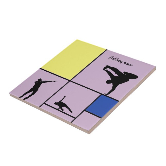 Piet Loves Dance Mondrian Street Hiphop Style Tile (Side)