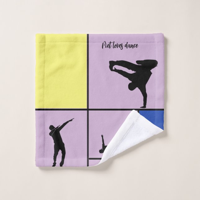 Piet Loves Dance Mondrian Street Hiphop Style Wash Cloth (Wash Cloth)