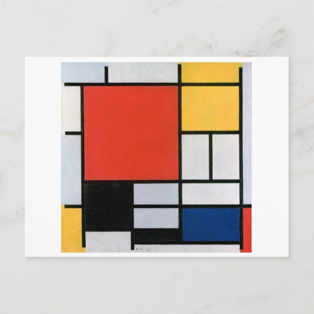 Piet Mondrian Abstract Postcard (Front)