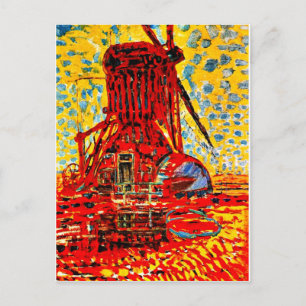 Piet Mondrian art, Mill in Sunlight, 1908 Postcard