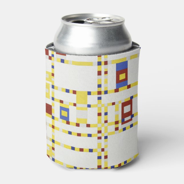 Piet Mondrian Broadway Boogie Woogie Abstract Art Can Cooler (Can Front)
