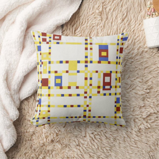 Piet Mondrian Broadway Boogie Woogie Abstract Art Cushion (Blanket)
