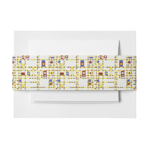 Piet Mondrian Broadway Boogie Woogie Abstract Art Invitation Belly Band