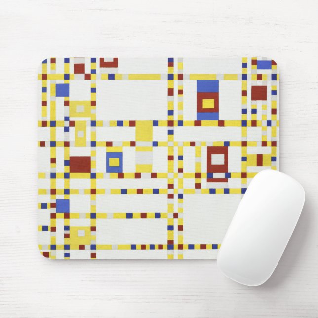 Piet Mondrian Broadway Boogie Woogie Abstract Art Mouse Pad (With Mouse)