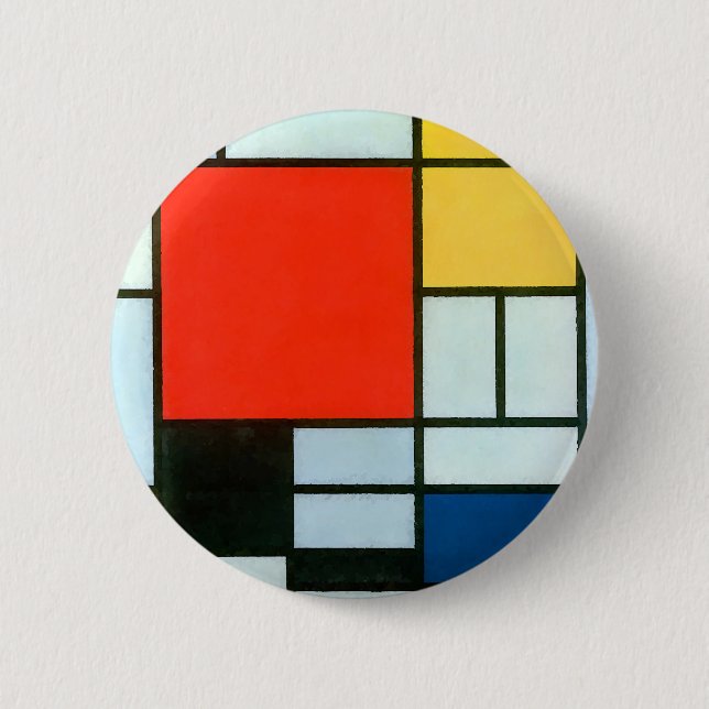 Piet Mondrian Composition 6 Cm Round Badge (Front)