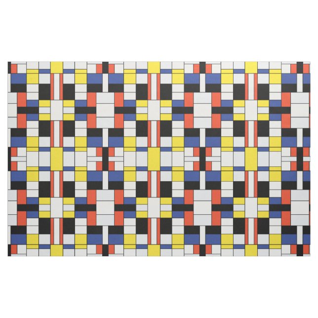 Piet Mondrian Composition A - Abstract Modern Art Fabric (Fat Quarter)