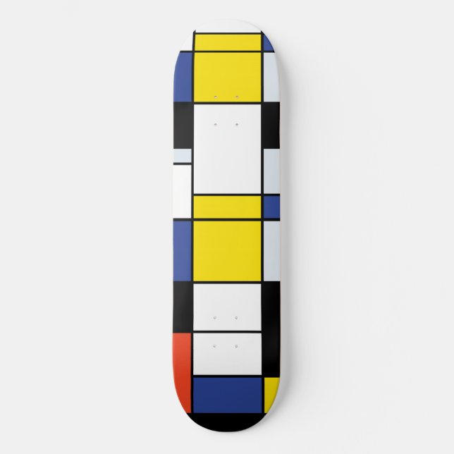 Piet Mondrian Composition A - Abstract Modern Art Skateboard (Front)