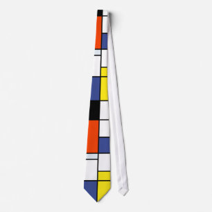 Piet Mondrian Composition A - Abstract Modern Art Tie