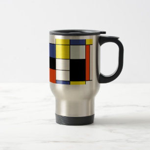 Piet Mondrian Composition A - Abstract Modern Art Travel Mug