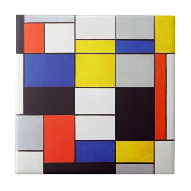 Piet Mondrian Composition A Ceramic Tile (Front)
