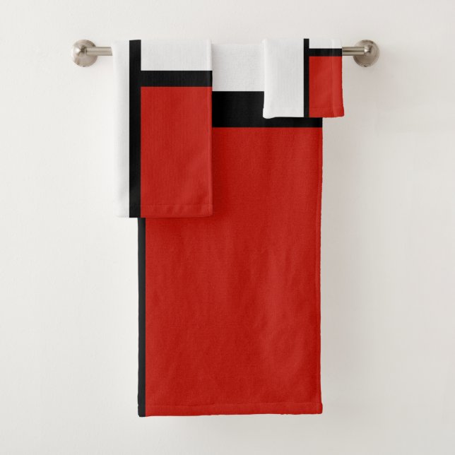 Piet Mondrian - Composition Geometric Abstract  Bath Towel Set (Insitu)