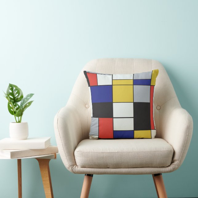 Piet Mondrian - Composition Geometric Abstract  Cushion (Chair)
