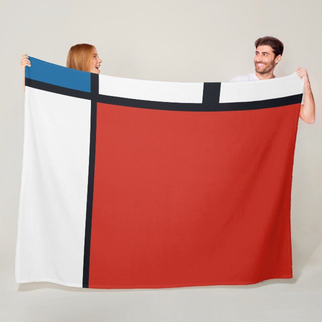 Piet Mondrian - Composition Geometric Abstract Fleece Blanket (In Situ)
