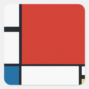 Piet Mondrian - Composition Geometric Abstract Square Sticker