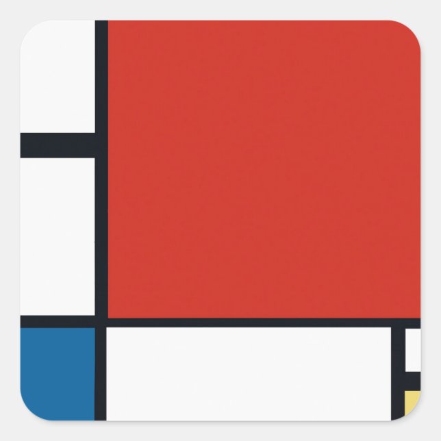 Piet Mondrian - Composition Geometric Abstract Square Sticker (Front)