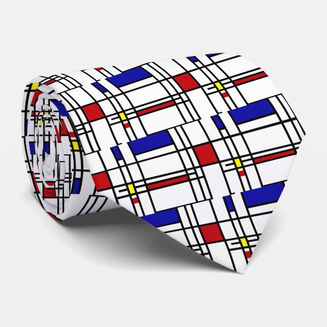 Piet Mondrian ,“ Composition No.10 ” Tie (Rolled)