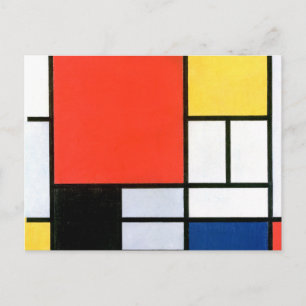 Piet Mondrian Composition Red Yellow Blue Black Postcard