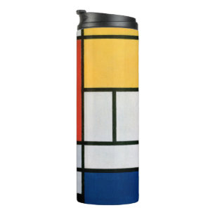 Piet Mondrian Composition Red Yellow Blue Print Thermal Tumbler