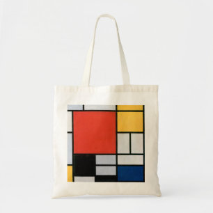 Piet Mondrian Composition Red Yellow Blue Print Tote Bag