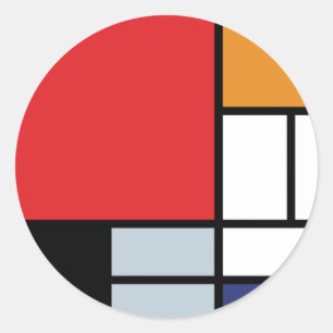 Piet Mondrian - Composition with Large Red Plane Classic Round Sticker
