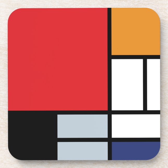 Piet Mondrian - Composition with Large Red Plane Coaster (Front)