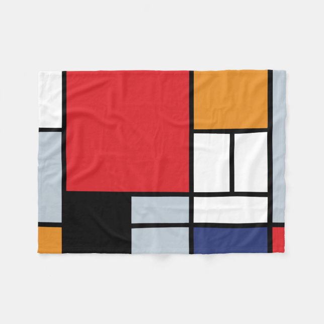 Piet Mondrian - Composition with Large Red Plane Fleece Blanket (Front (Horizontal))