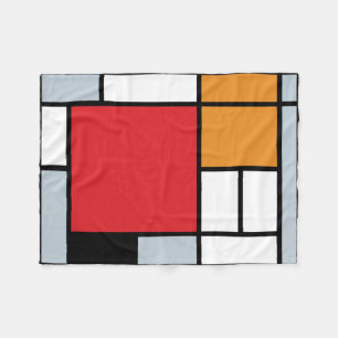 Piet Mondrian - Composition with Large Red Plane Fleece Blanket