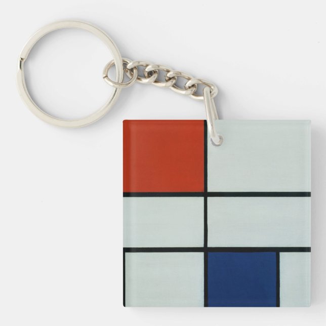 Piet Mondrian Modern Art Key Ring (Front)
