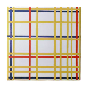 Piet Mondrian New York City I Abstract Art Tile