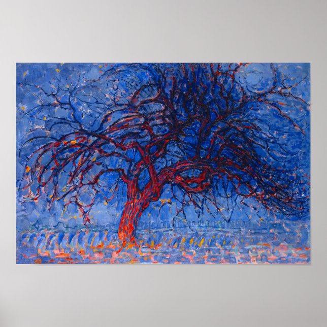 Piet Mondrian Painting the Red Tree Poster (Front)
