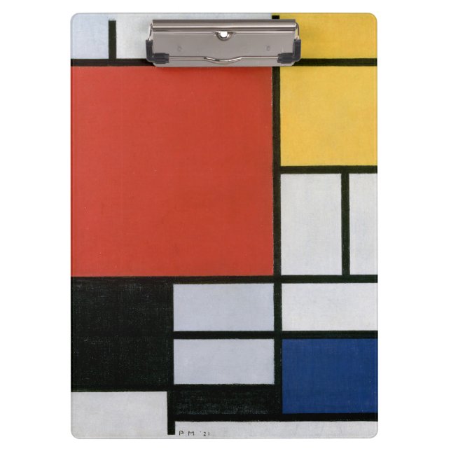 Piet Mondrian Red Blue Yellow Abstract Art Clipboard (Front)