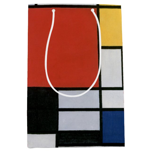 Piet Mondrian Red Blue Yellow Abstract Art Medium Gift Bag (Front)