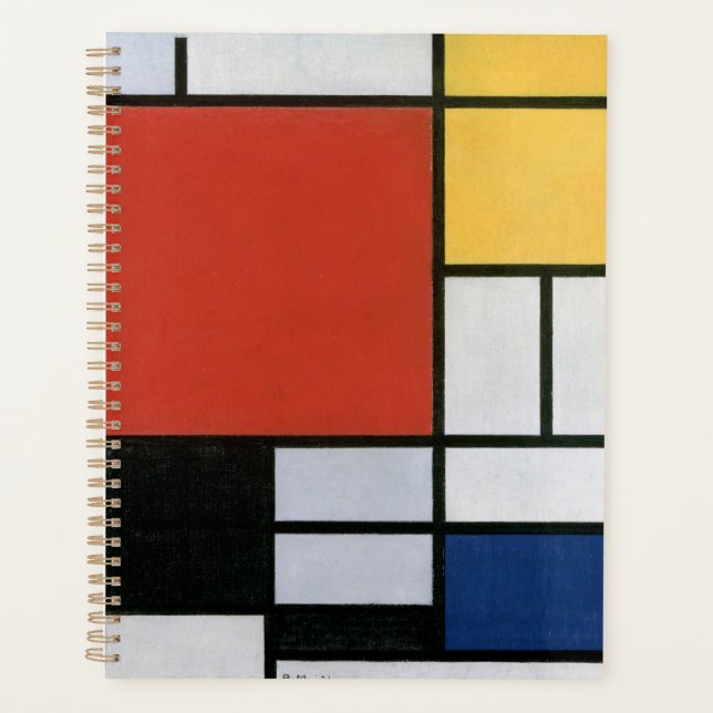 Piet Mondrian Red Blue Yellow Abstract Art Planner (Front)