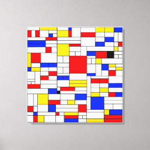 Piet Mondrian Style Abstract Art Canvas Print