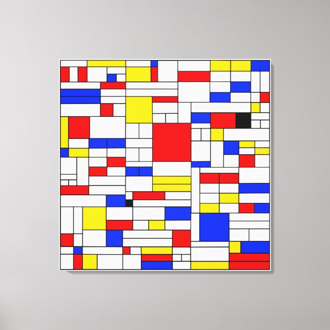 Piet Mondrian Style Abstract Art Canvas Print (Front)