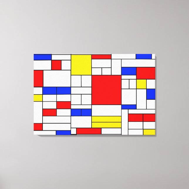 Piet Mondrian Style Abstract Art Canvas Print (Front)